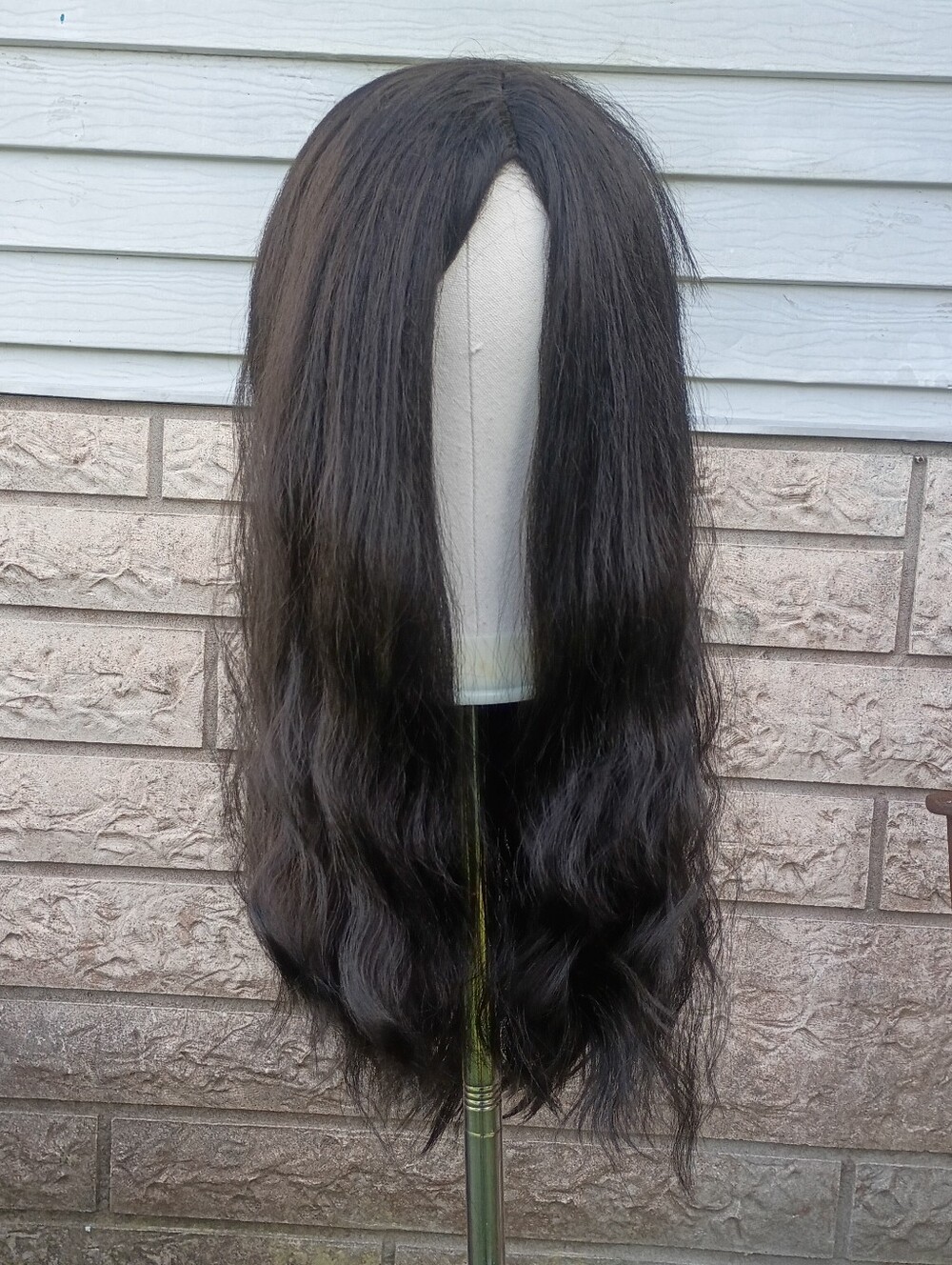 Long Natural Black Wig - Soft Waves